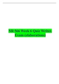 NR 566 Week 6 Quiz Writer. Exam (elaborations)
