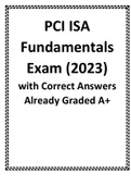 PCI ISA Fundamentals Exam &lpar;2023&rpar; with Correct Answers Already Graded A&plus;