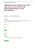 PMHNP 6635 Week 6 Midterm Exam 2022-2023 (100% Correct Jan QTR) 100 QUESTIONS GRADED A+ WITH EXPLANATION