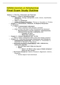 NUR2063 Essentials of Pathophysiology Final Exam Study Outline