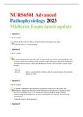 NURS6501 Advanced Pathophysiology 2023 Midterm Exam latest update