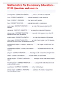 Mathematics for Elementary Educators - D128 Questions and answers
