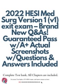 2022 HESI Med Surg Version 1 (v1) exit exam – Brand New Q&As! Guaranteed Pass w/A+ Actual Screenshots w/Questions & Answers Included