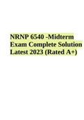 NRNP 6540 -Midterm Exam Complete Solution Latest 2023 (Rated A+)