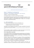 Samenvatting "Inleiding tot de gezondheidspsychologie" OU - 2022/2023