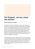 The Tempest Summary: act one, scene one and two