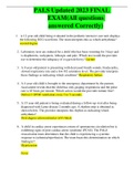PALS Updated 2023 FINAL EXAM &lpar;All questions answered Correctly&rpar;