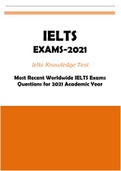 IELTS EXAMS-2021 Most Recent Worldwide IELTS Exams Questions for 2021 Academic Year