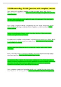 ATI Pharmacology 2019 B Questions with complete Answers