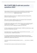 MLO SAFE NMLS safe test practice questions 2022&sol;2023 with 100&percnt; correct answers