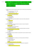 MSN 571 PHARMACOLOGY MIDTERM EXAM 2023 VERSION 2&lowbar;VERIFIED SOLUTIONS 100&percnt; CORRECT 