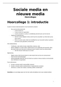 Uitgebreide college-aantekeningen Sociale Media & Nieuwe Media
