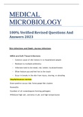 MEDICAL MICROBIOLOGY 100% Verified Revised question and answers 2023