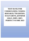TEST BANK FOR UNDERSTANDING NURSING RESEARCH&comma; 7TH EDITION&comma; SUSAN GROVE&comma; JENNIFER GRAY&comma; ISBN&colon; 100&percnt; PERFECT SCORE 2023 