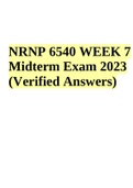 NRNP 6540 WEEK 7 Midterm Exam 2023 (Verified Answers)