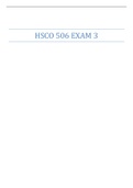 HSCO 506 EXAM 3 | VERIFIED SOLUTION.
