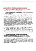 psychology Final Exam study Guide