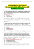 HESI RN MENTAL HEALTH EXAM  &lpar;20 Exam Sets&comma; 1500&plus; Q & A&comma; Newest-2023