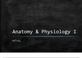 Anatomy & Physiology I Introduction