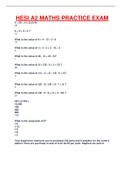 HESI A2 MATHS PRACTICE EXAM QUESTIONS AND ANSWERS NEW UPDATED AND COMPLETE GUIDE&vert;100&percnt; VERIFIED AND GRADED A&plus;