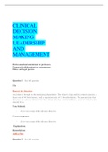  CLINICAL DECISION MAKING LEADERSHIP AND MANAGEMENT
