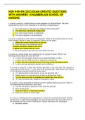 NUR 449>PN 2023 EXAM UPDATES QUESTIONS WITH ANSWERS >CHAMBERLAIN SCHOOL OF NURSING  