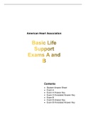 Basic Life Support Exams A and B LATEST UPDATE GRADED A+