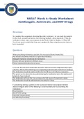 NR567 Week 6: Study WorksheetAntifungals, Antivirals, and HIV Drugs