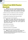 Critical Care HESI Practice Questions and Answers Latest 2022&2023