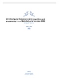 OCR-GCE Computer Science H446/02: Algorithms and programming A Level Mark Scheme for June 2022
