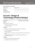 AQA 7552 A Level D&T Product Design Series A - Paper 2 Designing & making principles QUESTIONS PAPER