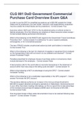 CLG 001 DoD Government Commercial Purchase Card Overview Exam Q&A 2023