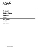 AQA A-level BIOLOGY 7402/1 Paper 1 Mark scheme June 2022 Version: 1.0 Final.