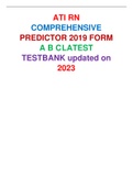 ATI RN COMPREHENSIVE PREDICTOR 2019 FORM A B C LATEST TESTBANK updated on 2023