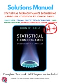 Statistical Thermodynamics Engineering Approach 1st Edition By John W. Daily .