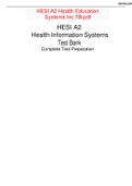 HESI A2 HEALTH INFORMATION SYSTEMS TEST BANK COMPLETE TEST PREPARATION&period; VERIFIED
