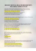 HESI RN MENTAL HEALTH HESI REVIEW - MULTIPLE CHOICE EXAM