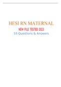HESI RN MATERNAL NEW FILE TESTED 2023 {55 Questions & Answers}