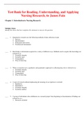 Test Bank for Reading&comma; Understanding&comma; and Applying Nursing Research 6th Edition By James Fain