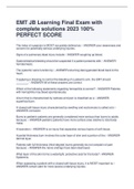 EMT JB Learning Final Exam with complete solutions 2023 100&percnt; PERFECT SCORE 