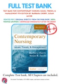 Test Bank For Contemporary Nursing Issues, Trends, & Management 9th Edition by Barbara Cherry, Susan Jacob 9780323776875 Chapter 1-28 Complete Guide.