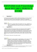 NRNP 6566-week 9 knowledge check 2023 100% PERFECT SCORE 