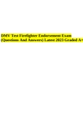 DMV Test Firefighter Endorsement Exam (Questions And Answers) Latest 2023 Graded A+.