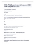 GPS &lpar;FW&rpar; Questions and Answers 2023 with complete solution