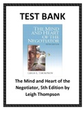 Test Bank for The Mind and Heart of the Negotiator, 5th Edition by Leigh Thompson