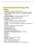 Biology 1400 Final Exam Study Guide 2022 with complete solution