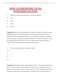 HESI A2 CHEMISTRY EXAM QUESTIONS AND ANSWERS WITH EXPLANATION NEW COMPLETE GUIDE SOLUTION.