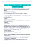 A&period;R&period;M&period; 400 EXAM PRACTICE QUESTIONS WITH CORRECT ANSWERS