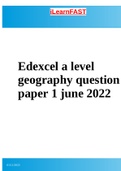 Edexcel a level geography question paper 1 june 2022