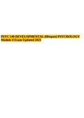 PSYC 140 DEVELOPMENTAL &lpar;lifespan&rpar; PSYCHOLOGY Module 4 Exam Updated 2023&period;